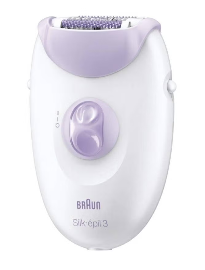Braun Silk epil 3Epilator Smartlight Technology and Massage Rollers, Corded Epilator, 2 Speed 