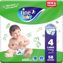 Fine Baby Diapers Size 4 Large 58 Diapers