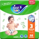 Fine Baby Diapers Size 3 Medium 58 Diapers 