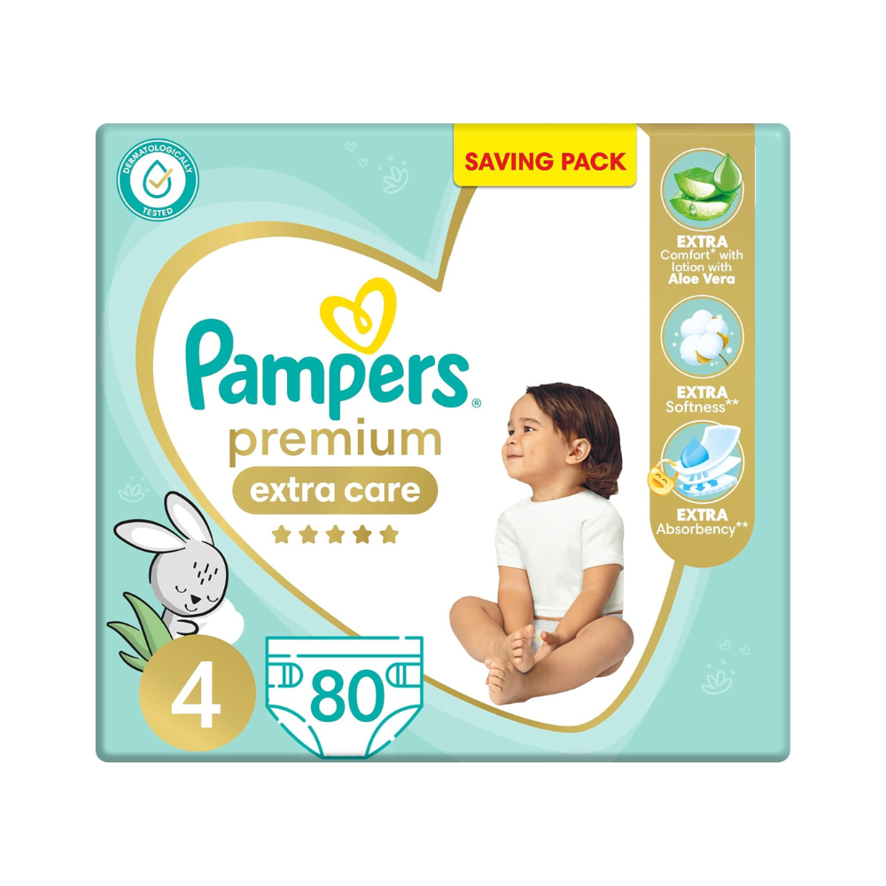 Pampers Premium Extra Care Taped Diapers Size 4