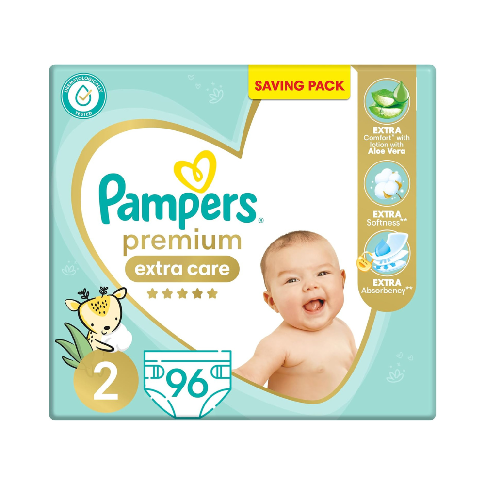 Pampers Premium Extra Care Taped Diapers Size 2