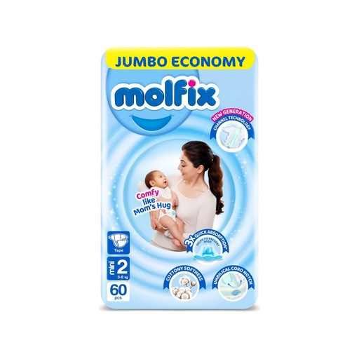 Molfix Jumbo Pack New Born Size 2- 60 Pieces 