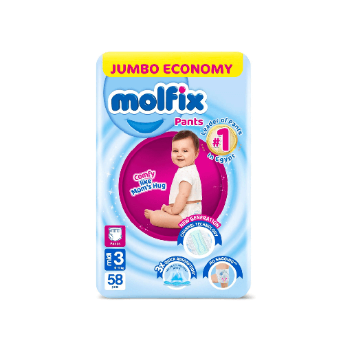 Molfix Jumbo Pack Midi Size 3- 58 Pieces 