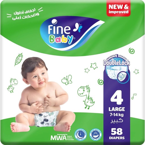 Fine Baby Diapers Size 4 Large 58 Diapers
