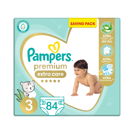 Pampers Premium Extra Care Taped Diapers Size 3